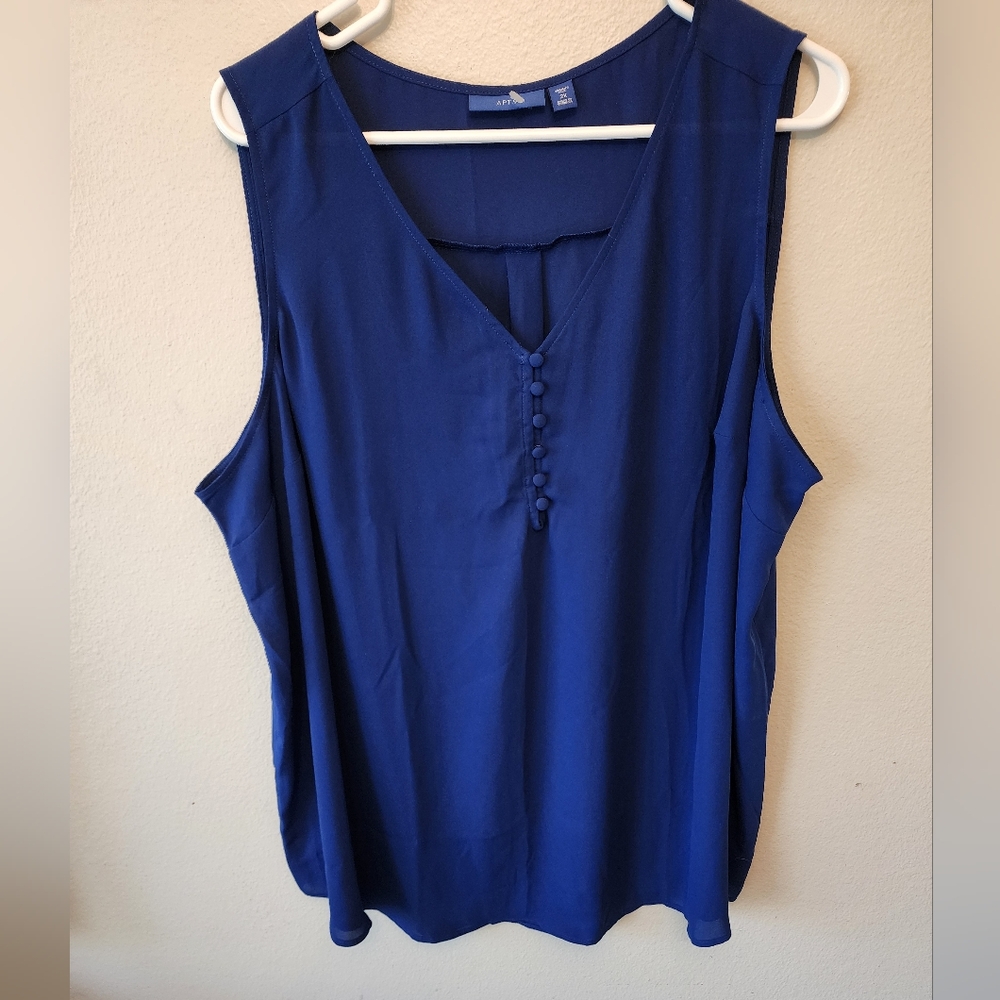 Apt. 9 Sleeveless Royal Blue Blouse, NWOT